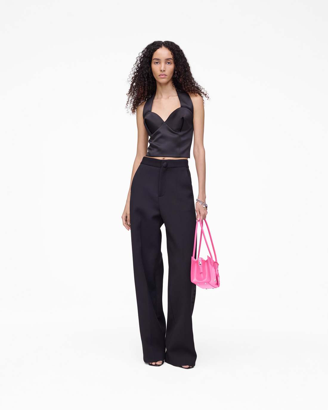 Sculpted Satin Halter Top Black - Marc Jacobs