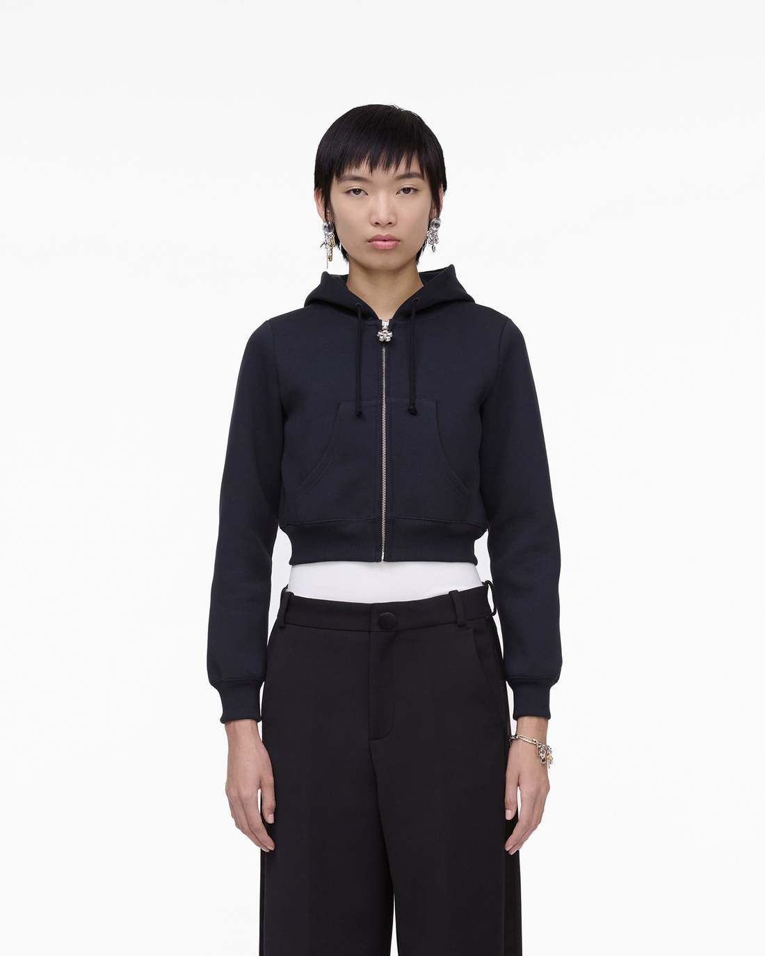 Charm Cropped Hoodie Black - Marc Jacobs