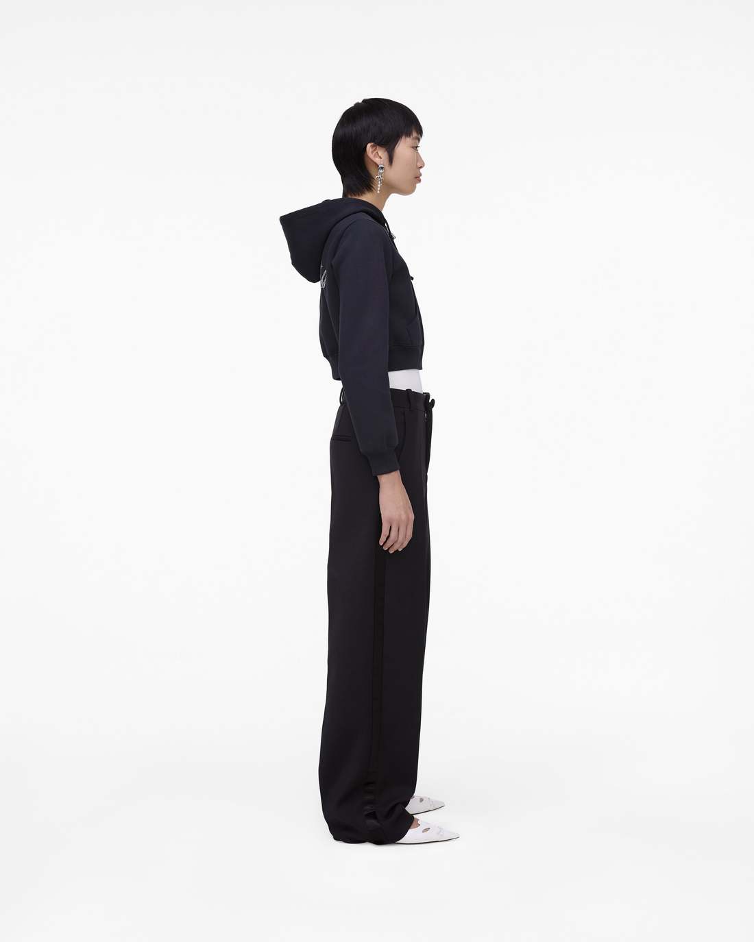 Charm Cropped Hoodie Black - Marc Jacobs