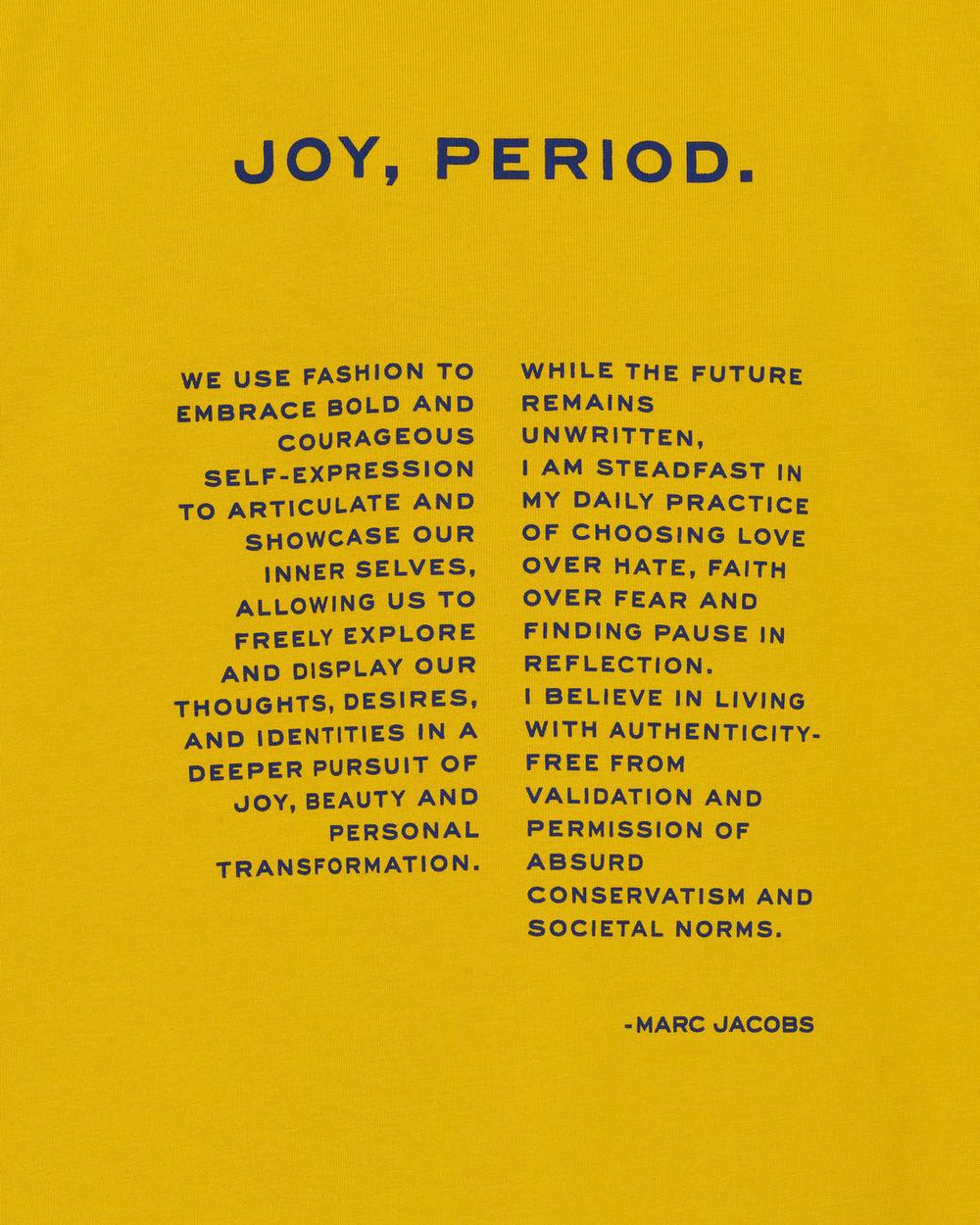 Joy. Slim Tee Joy Yellow - Marc Jacobs