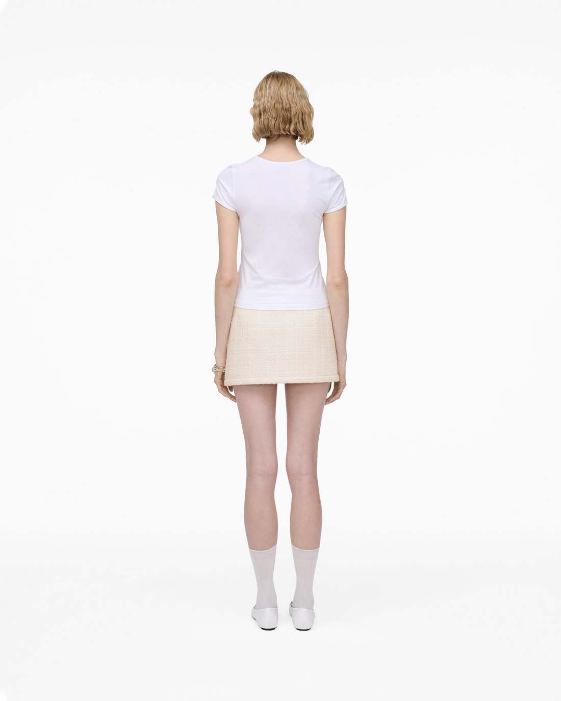 Charm Logo Shrunken Tee White - Marc Jacobs