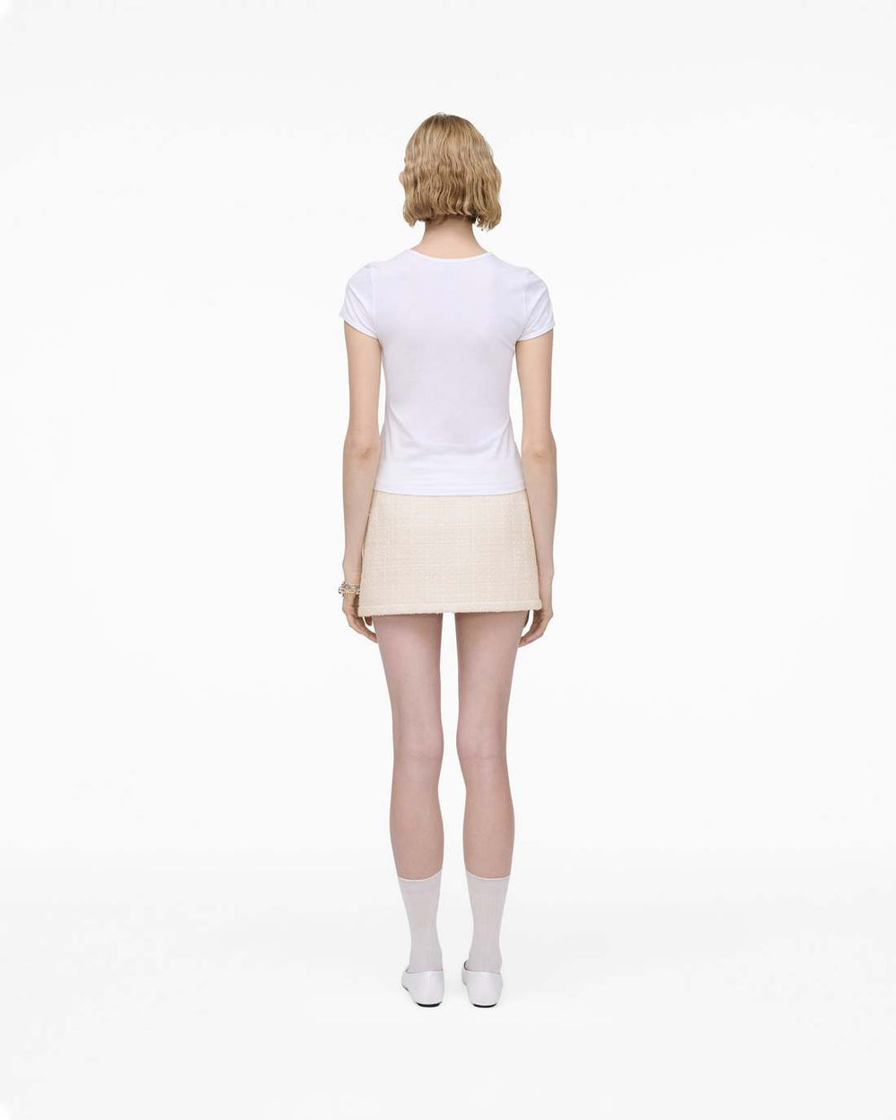 Charm Logo Shrunken Tee White - Marc Jacobs