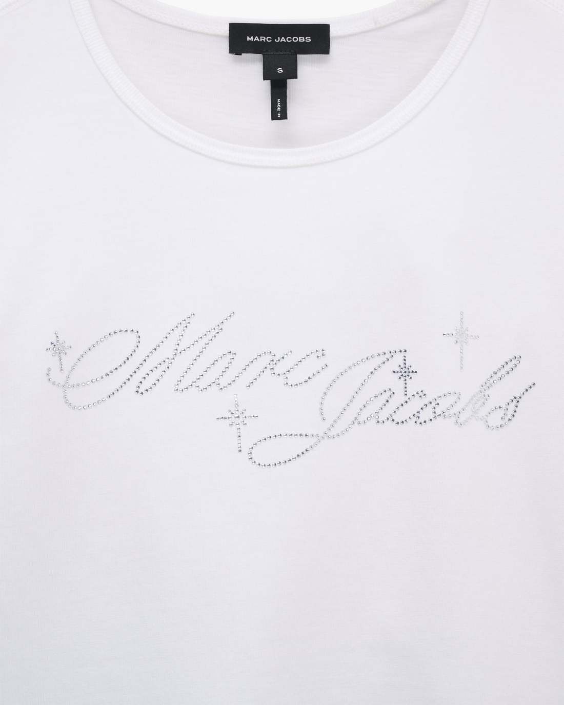 Charm Logo Shrunken Tee White - Marc Jacobs