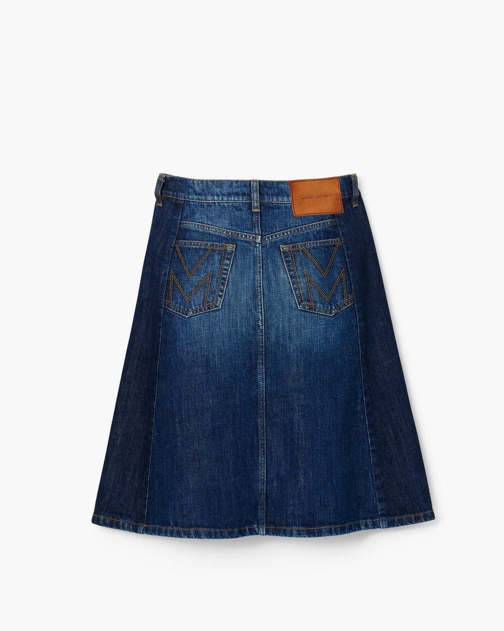 Two Tone Shadow Denim Skirt Dark Slub Indigo - Marc Jacobs