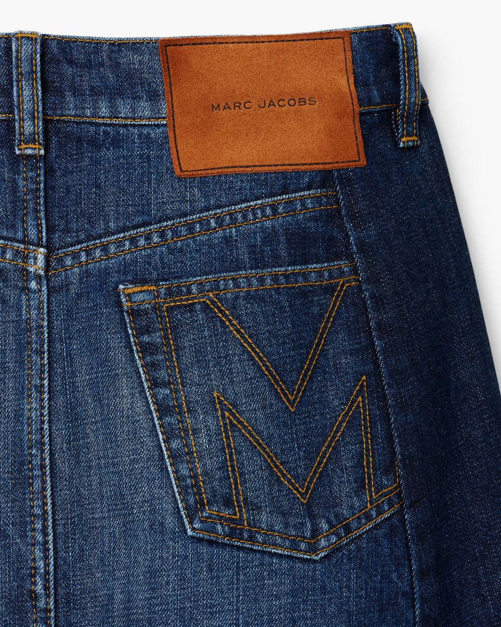 Two Tone Shadow Denim Skirt Dark Slub Indigo - Marc Jacobs