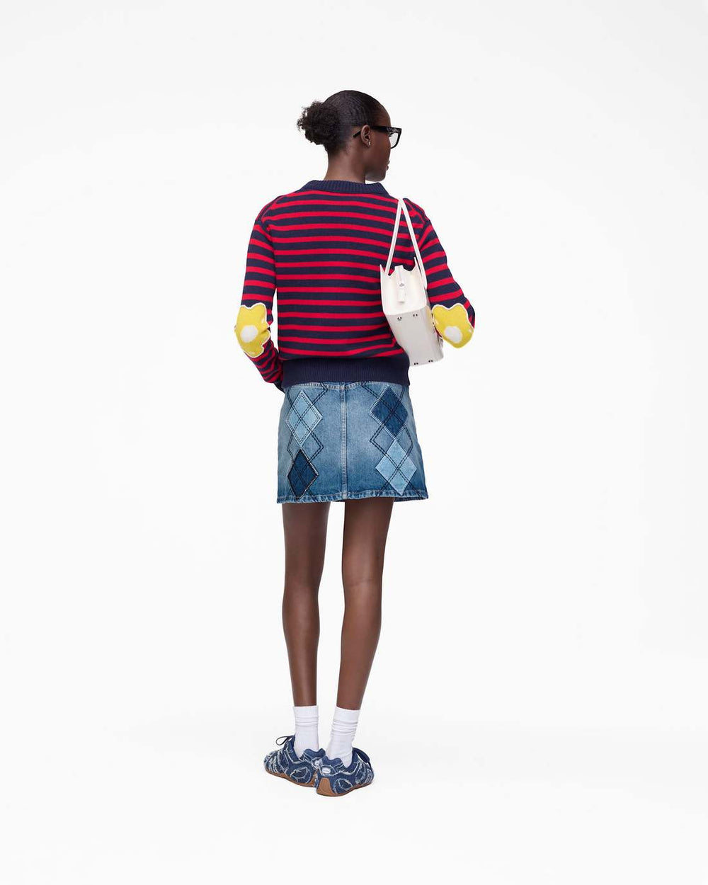 Argyle Patchwork Mini Skirt Bright Indigo - Marc Jacobs