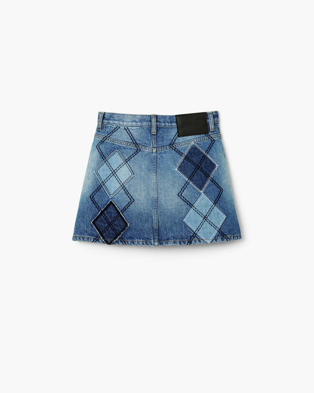 Argyle Patchwork Mini Skirt Bright Indigo - Marc Jacobs