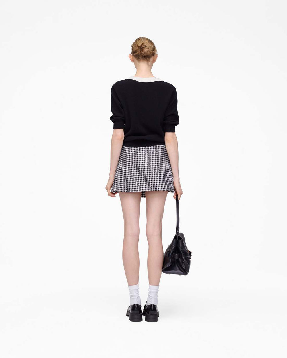 Gingham Tweed Mini Skirt Black Multi - Marc Jacobs