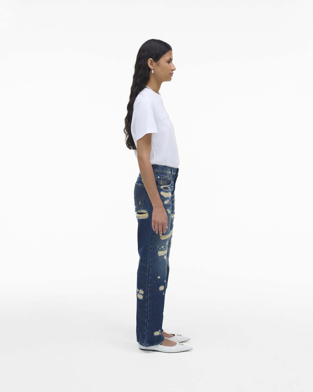 The Rip And Repair Straight Jean Punk Indigo - Marc Jacobs