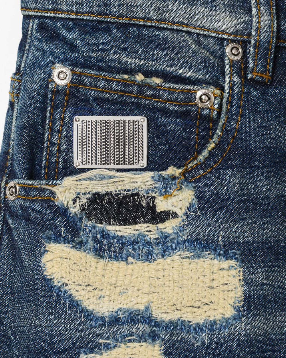 The Rip And Repair Straight Jean Punk Indigo - Marc Jacobs
