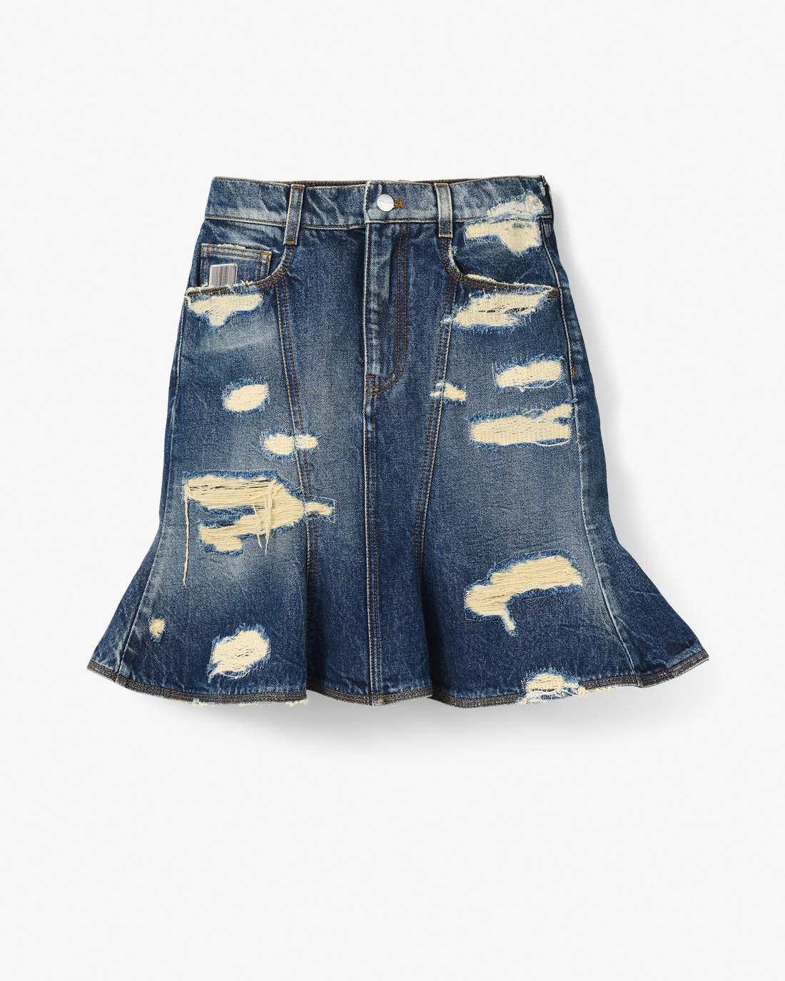 The Rip And Repair Fluted Mini Skirt Punk Indigo - Marc Jacobs