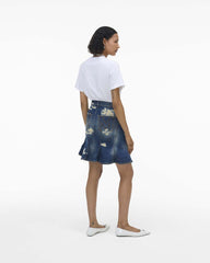 The Rip And Repair Fluted Mini Skirt Punk Indigo - Marc Jacobs