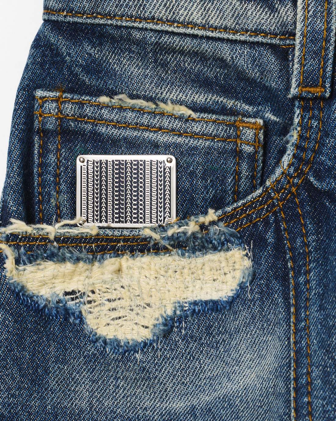 The Rip And Repair Fluted Mini Skirt Punk Indigo - Marc Jacobs