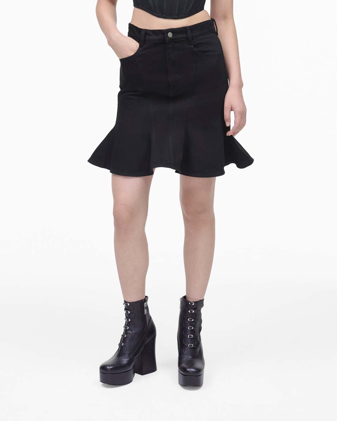 The Fluted Mini Skirt Black - Marc Jacobs