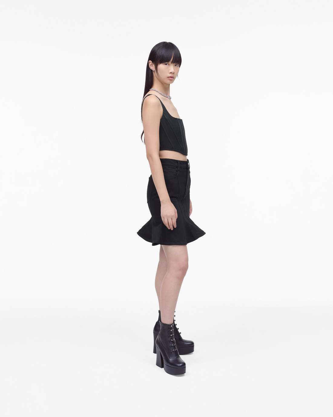 The Fluted Mini Skirt Black - Marc Jacobs
