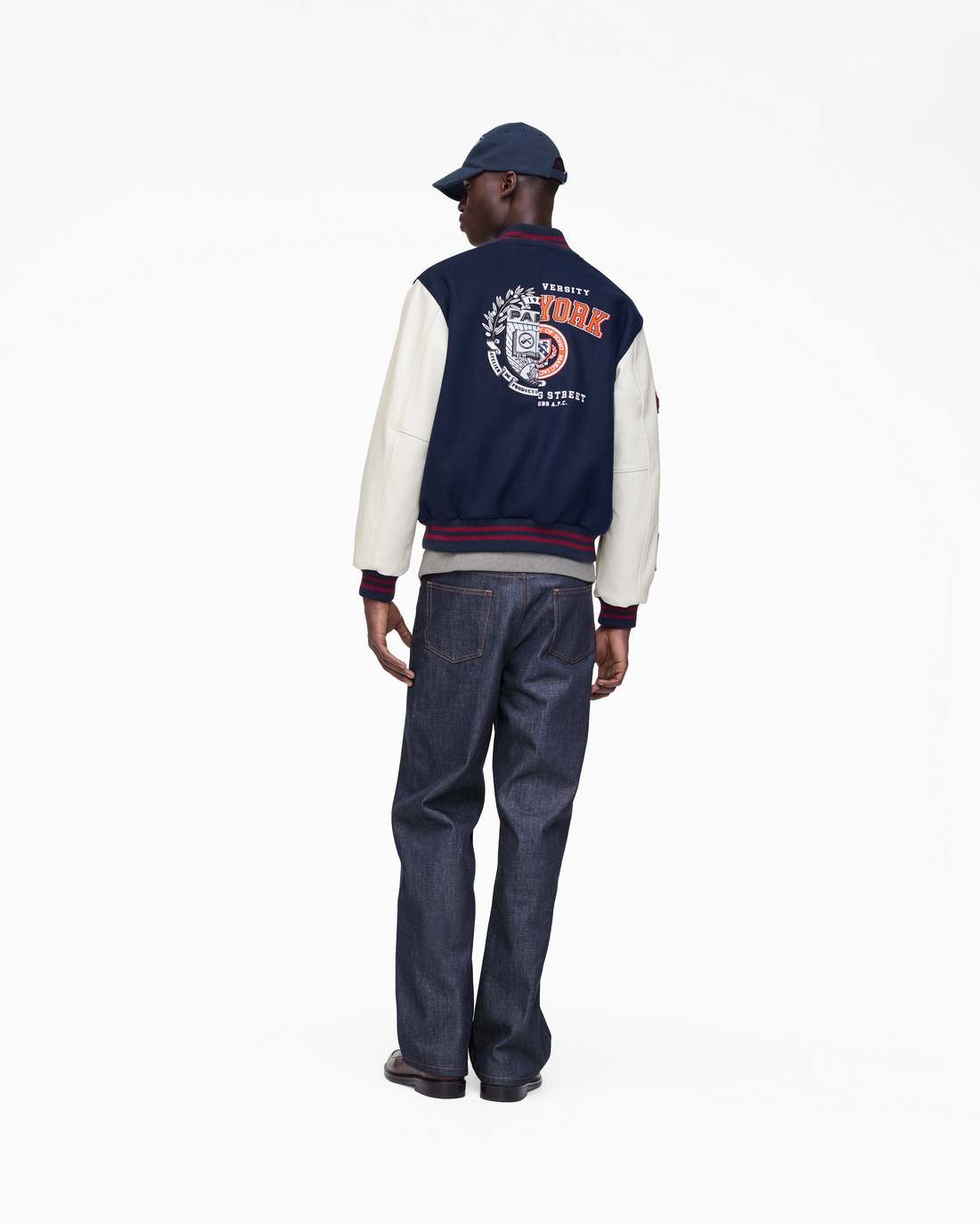 The A.P.C. X Marc Jacobs  Varsity Jacket Dark Navy/White - Marc Jacobs