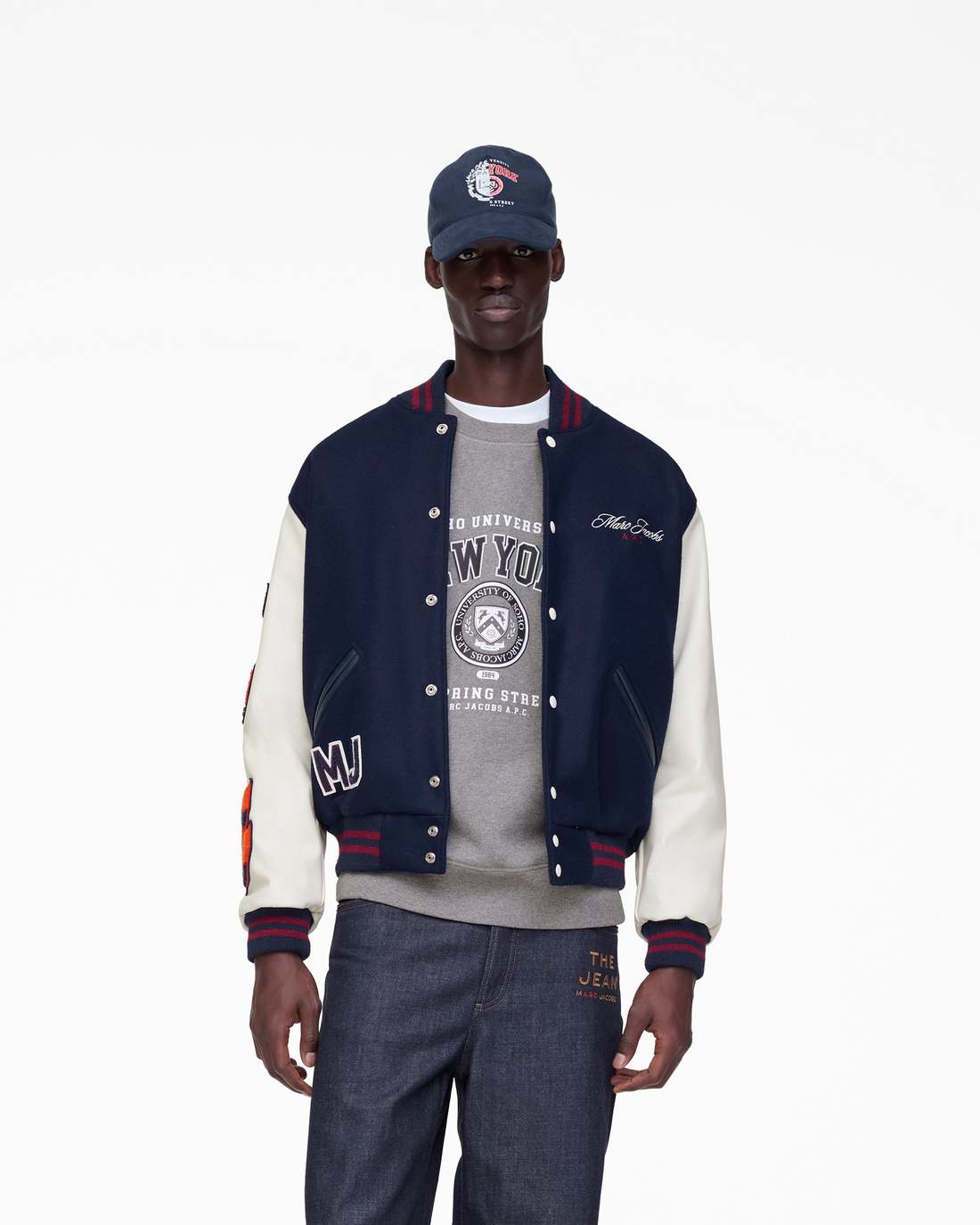 The A.P.C. X Marc Jacobs  Varsity Jacket Dark Navy/White - Marc Jacobs