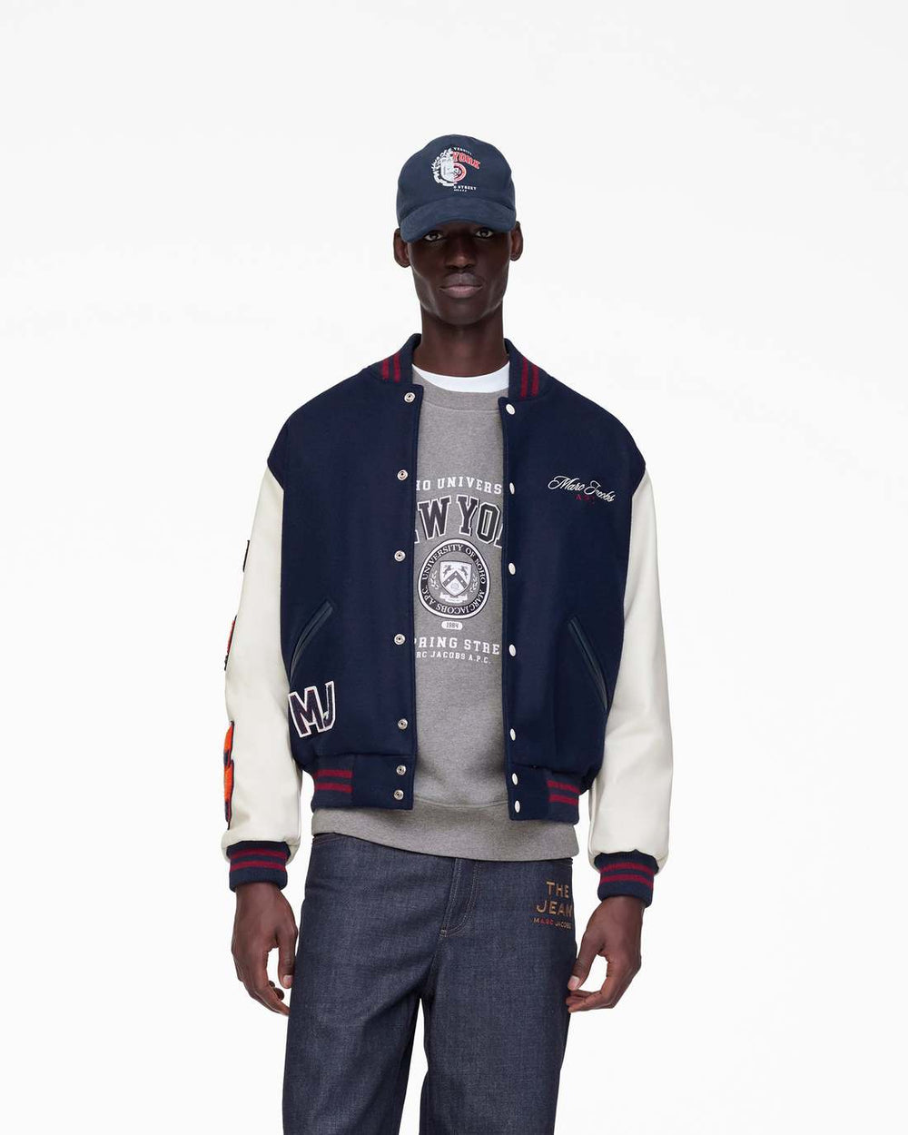 The A.P.C. X Marc Jacobs  Varsity Jacket Dark Navy/White - Marc Jacobs
