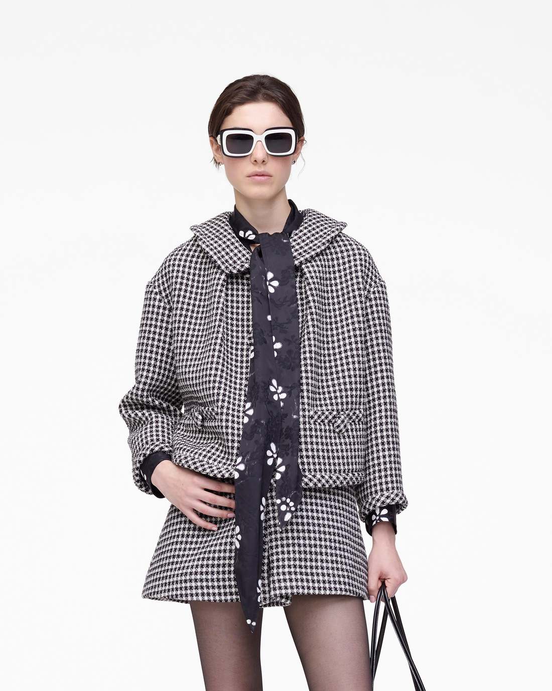 Gingham Tweed Jacket Black Multi - Marc Jacobs