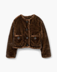 Teddy Cropped Jacket Ebony - Marc Jacobs