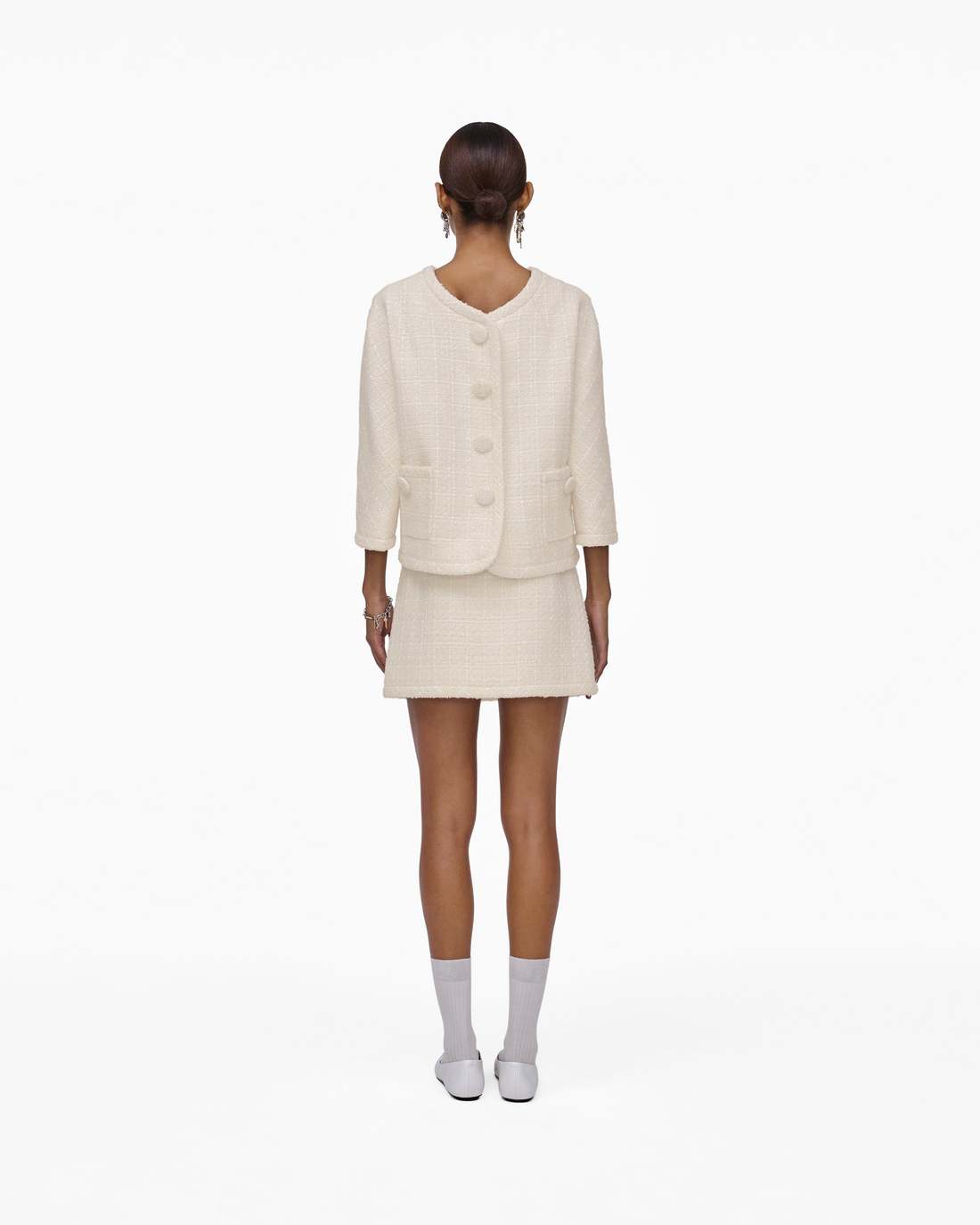 Tweed Backwards Lady Jacket Ivory - Marc Jacobs