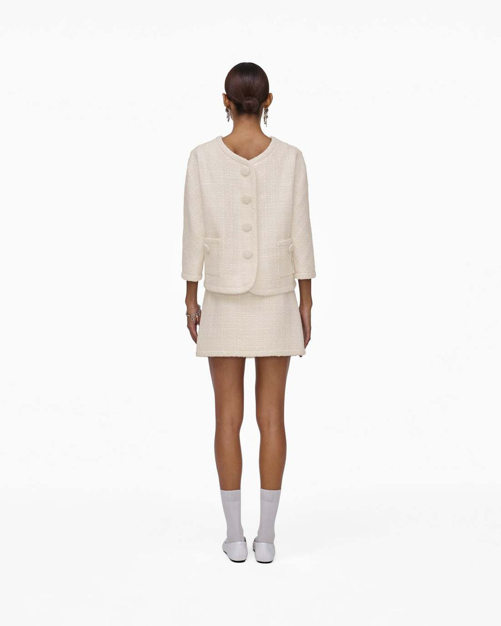 Tweed Backwards Lady Jacket Ivory - Marc Jacobs