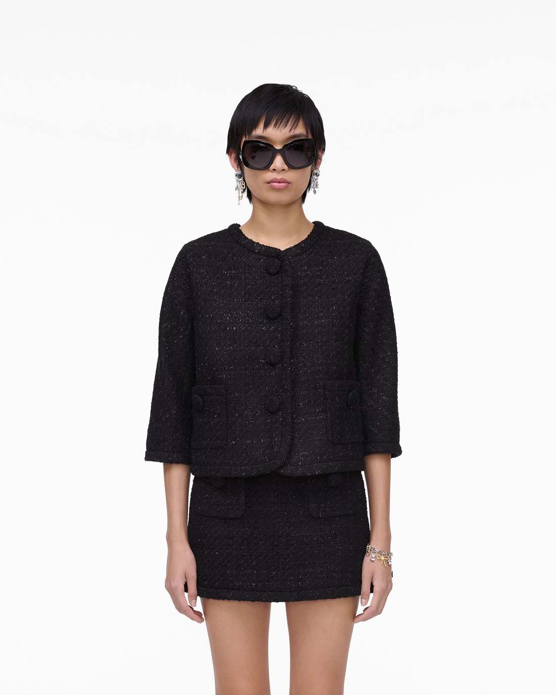 Tweed Backwards Lady Jacket Black - Marc Jacobs