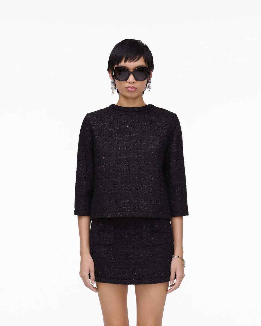 Tweed Backwards Lady Jacket Black - Marc Jacobs