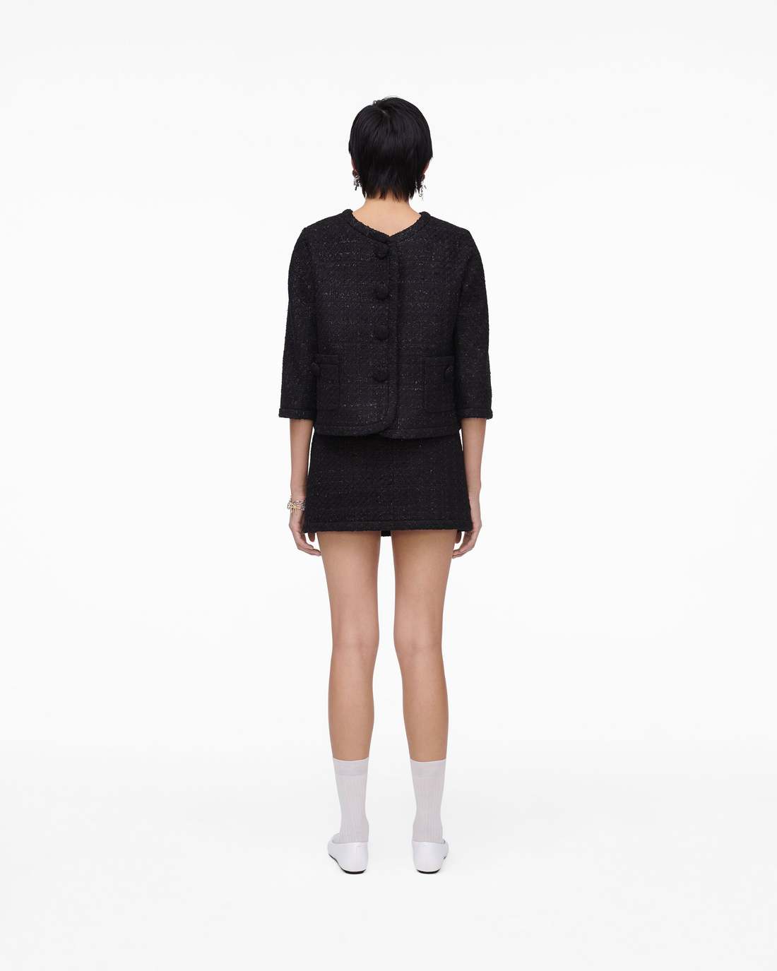 Tweed Backwards Lady Jacket Black - Marc Jacobs