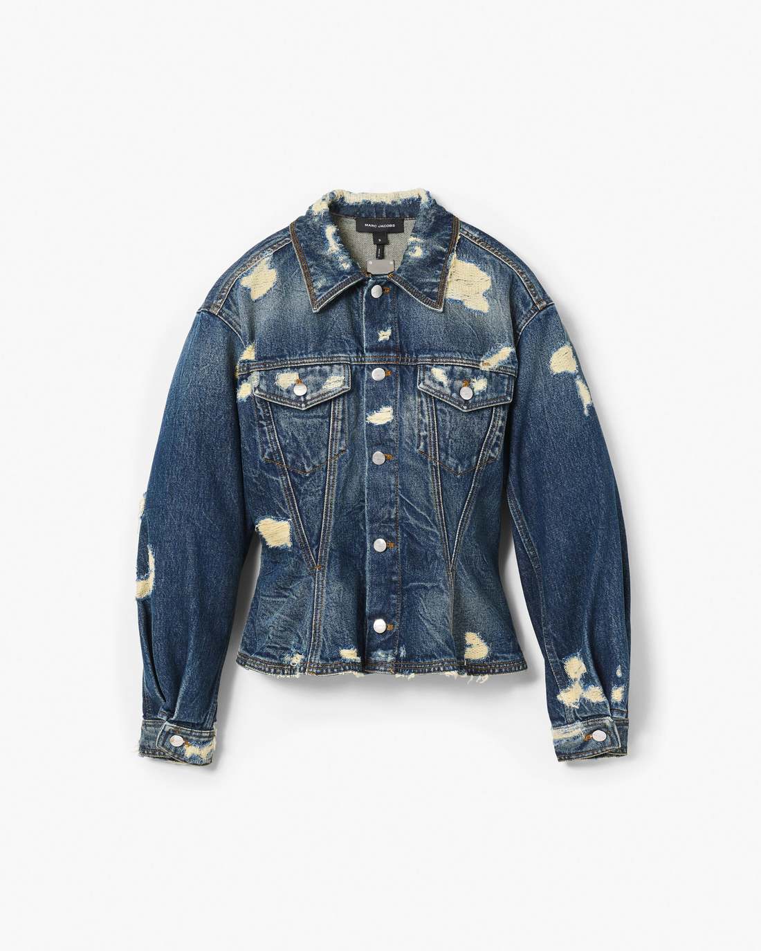 The Rip And Repair Fluted Denim Jacket Punk Indigo - Marc Jacobs