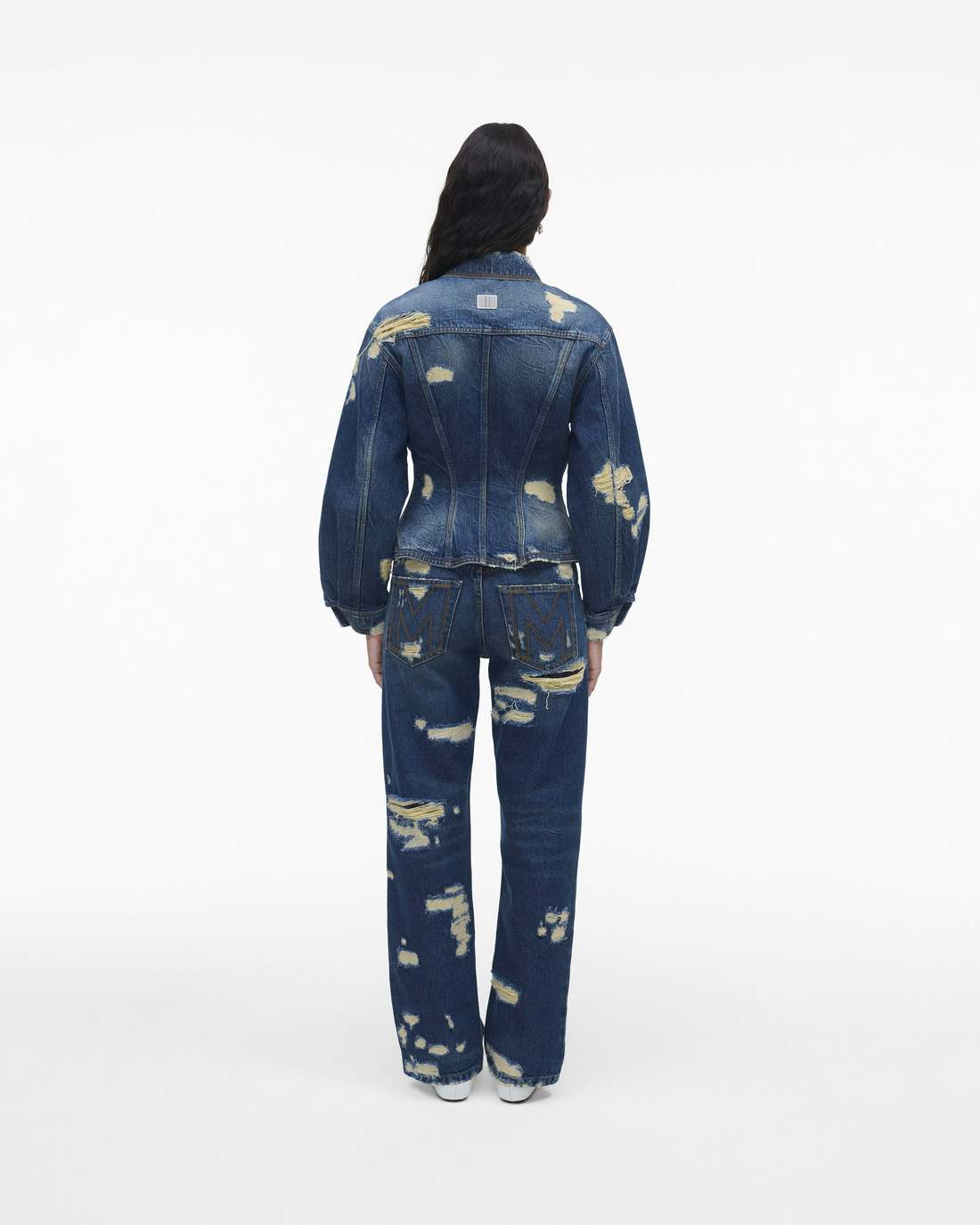 The Rip And Repair Fluted Denim Jacket Punk Indigo - Marc Jacobs