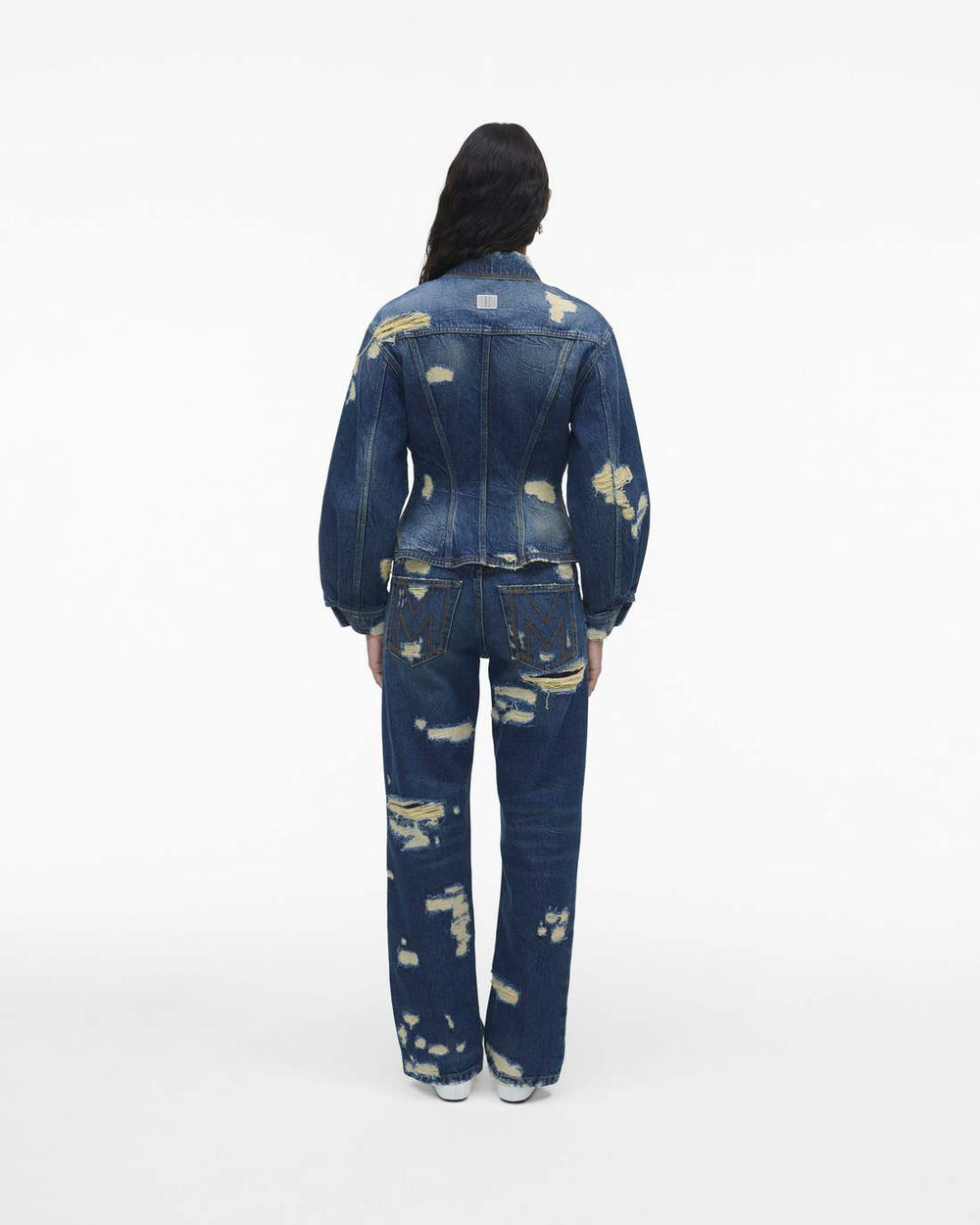 The Rip And Repair Fluted Denim Jacket Punk Indigo - Marc Jacobs