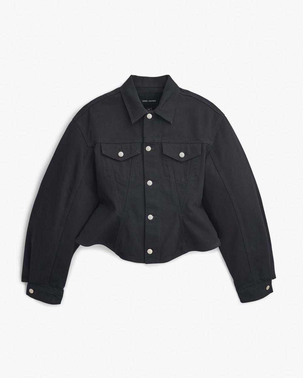 The Fluted Denim Jacket Black - Marc Jacobs