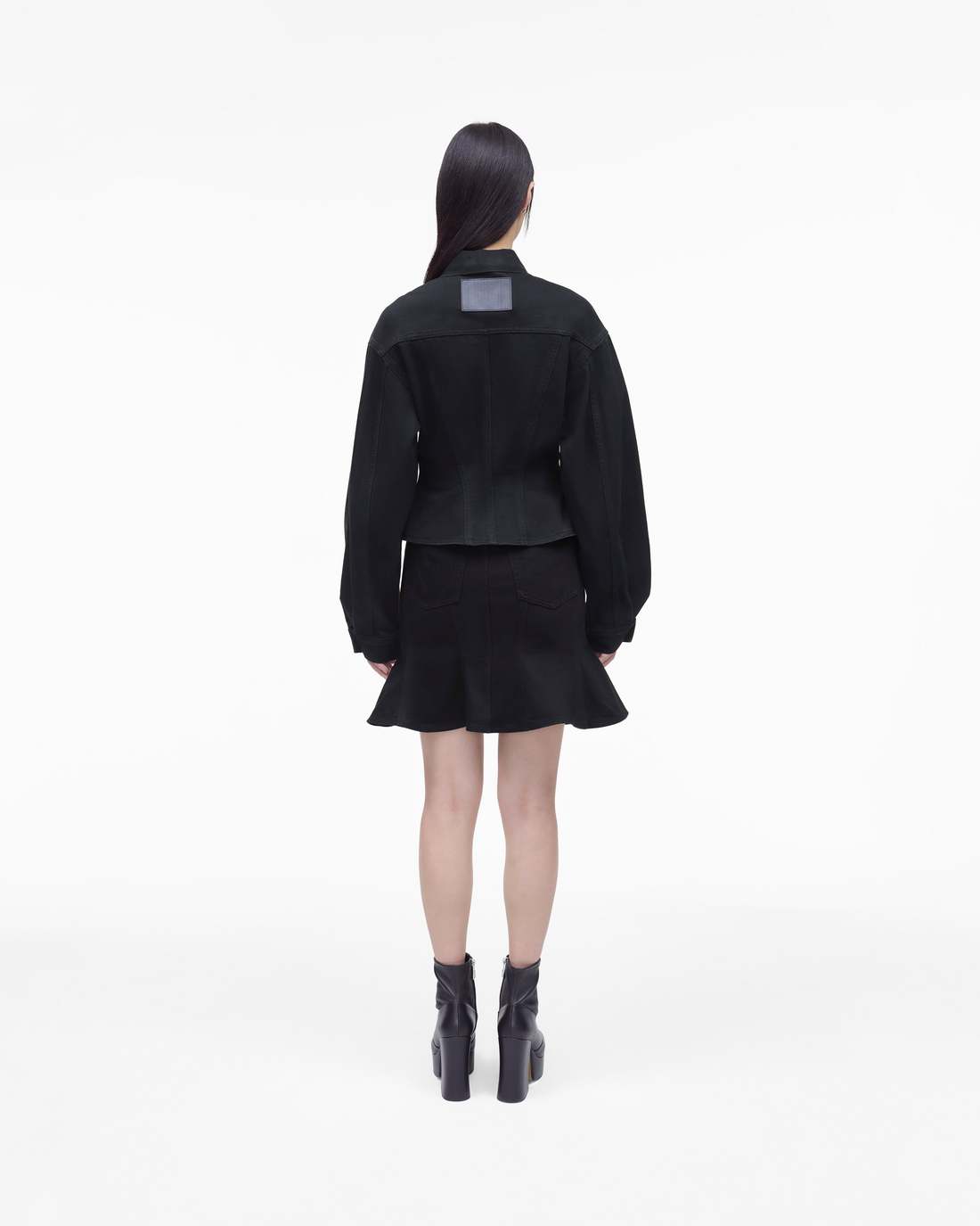 The Fluted Denim Jacket Black - Marc Jacobs