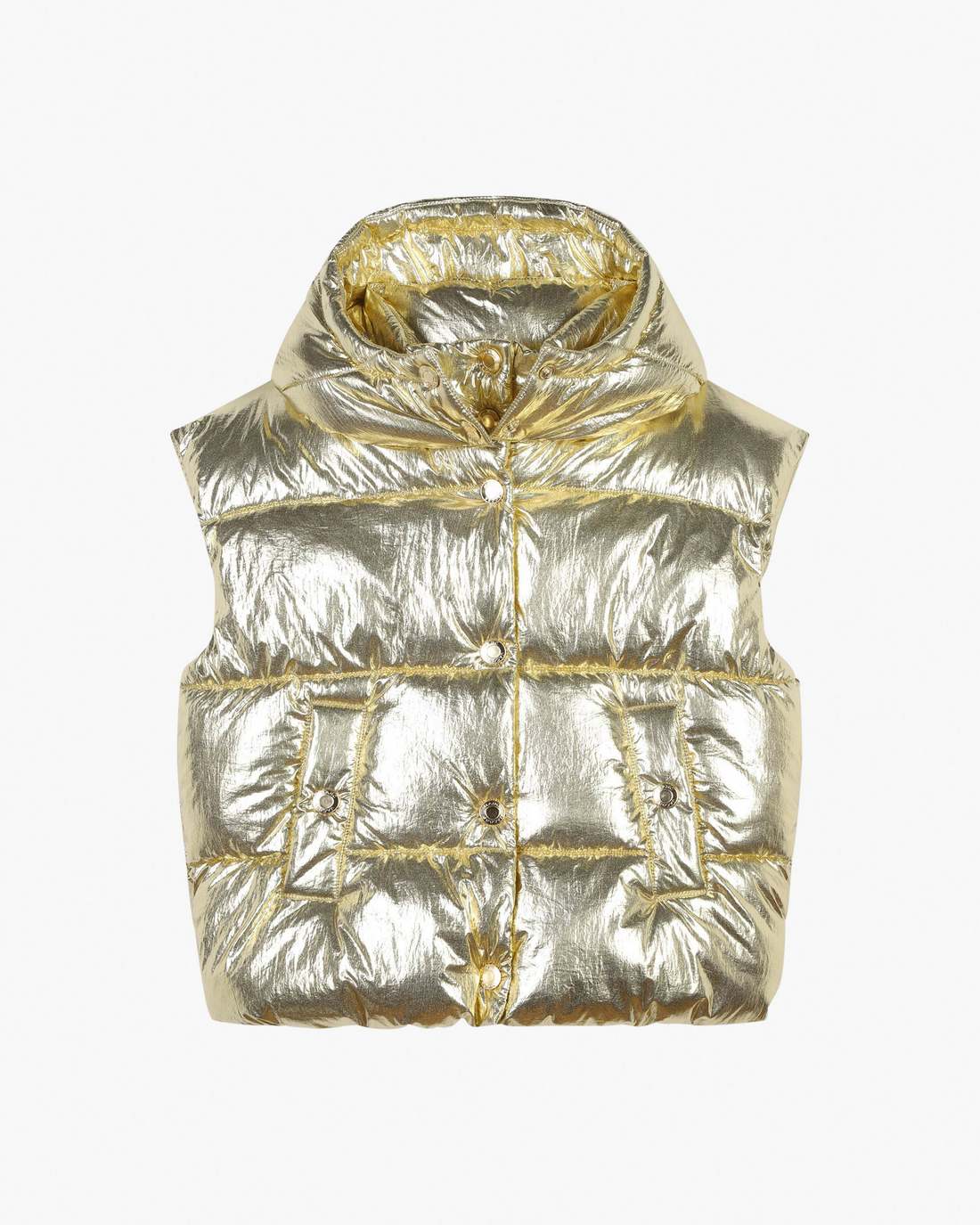 The Metallic Puffer Vest Gold - Marc Jacobs