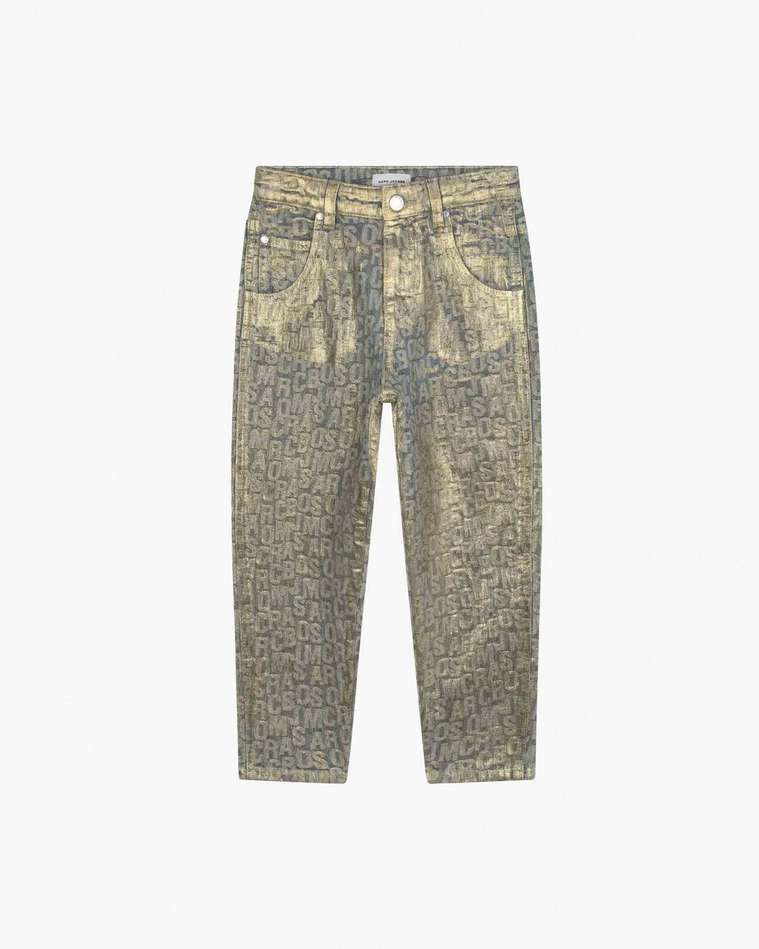 The Metallic Jumbled Logo Jeans Gold - Marc Jacobs