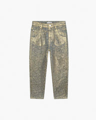 The Metallic Jumbled Logo Jeans Gold - Marc Jacobs