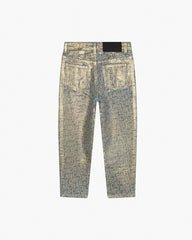 The Metallic Jumbled Logo Jeans Gold - Marc Jacobs